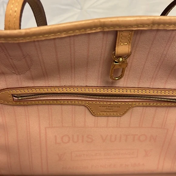 Louis Vuitton Neverfull NM Damien Azure Rose Ballerine - Picture 2 of 5